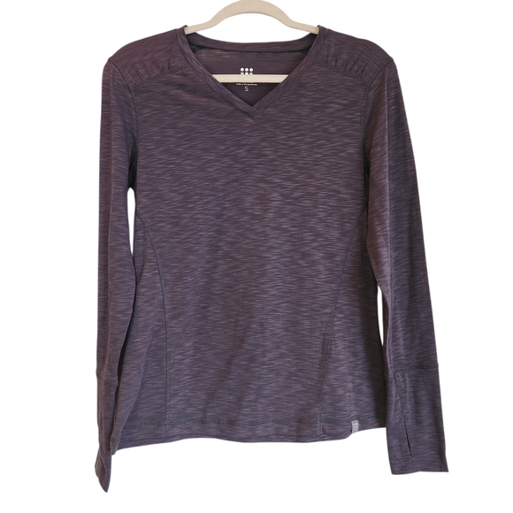 Title nine Tops - Title Nine Long Sleeve V-Neck Tee Thumbholes Dark Heather Gray Size S Athleisure